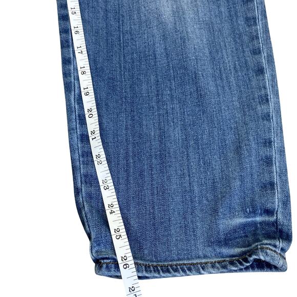 Talbots Sz 16 Flawless Girlfriend Cropped Jeans Floral Embroidered Medium Wash - Picture 15 of 16